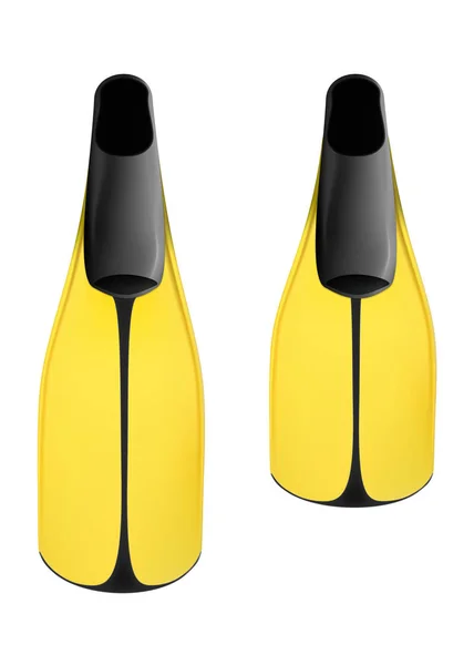 Желтые ласты для подводного плавания. Реалистичный вектор — стоковый вектор