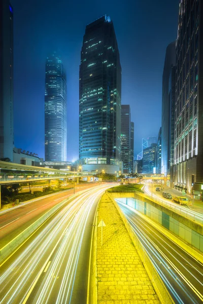 City street view and office buildings Hong Kong — Stock Photo, Image