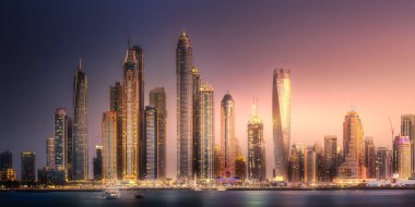 Palm Jumeirah, Birleşik Arap Emirlikleri Dubai Marina defne görünümünden