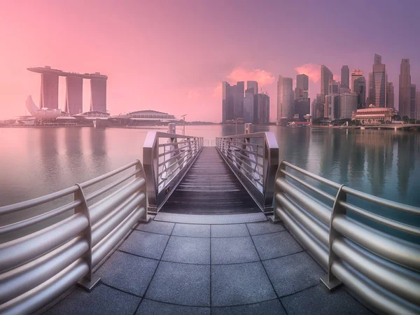 新加坡市中心区和滨海湾 — 图库照片