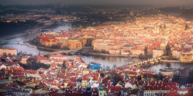 Prag eski şehir, Çek Cumhuriyeti Hava görünümünü