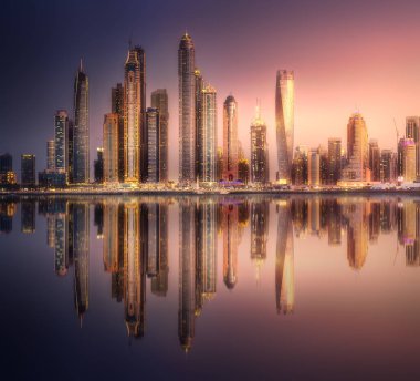 Palm Jumeirah, Birleşik Arap Emirlikleri Dubai Marina defne görünümünden