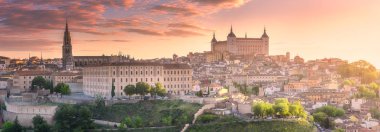 Toledo Antik şehir panoramik havadan görünümü