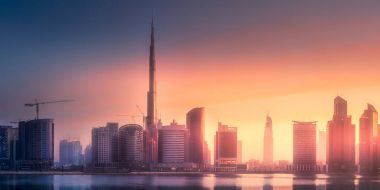 Dubai İş Sahası Panoramik Manzarası, BAE