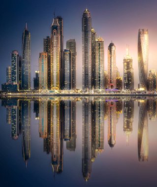 Palm Jumeirah, Birleşik Arap Emirlikleri Dubai Marina defne görünümünden