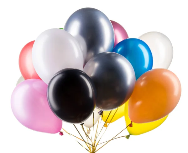 一组五彩缤纷的氦气气球. 派对装饰的元素. — 图库照片