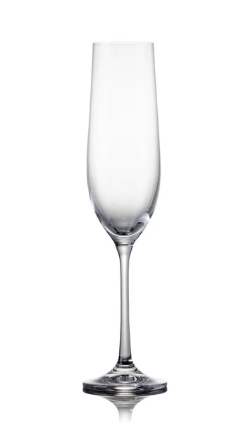 Пустой роскошный бокал шампанского изолирован на белом фоне — стоковое фото