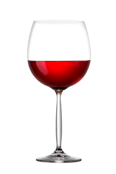 Czerwone wino w szkło na białym tle — Zdjęcie stockowe