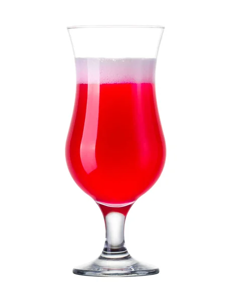 Клубничный коктейль в стакане урагана на белом фоне — стоковое фото