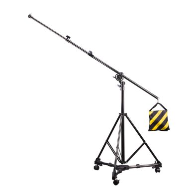 Fotoğraf stüdyosunun ışıklandırması beyaz arka planda izole edilmiş..