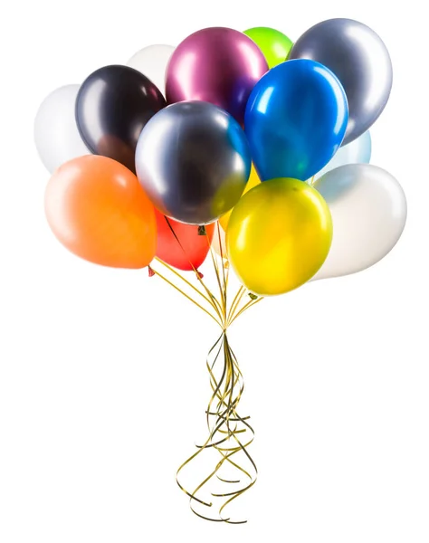 Zestaw kolorowych balonów z helem. Element dekoracji dla strony. — Zdjęcie stockowe