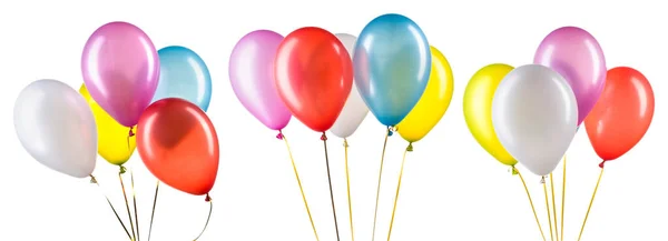 Uppsättning flerfärgade heliumballonger. Inslag av dekorationer för fest. — Stockfoto