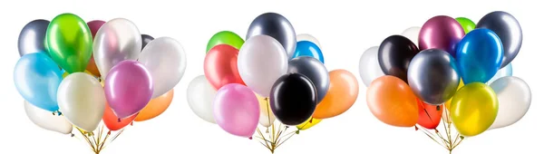 Set Multicolored Helium Balloons Clipping Path Element Decorations Birthday Party — Stock Photo, Image
