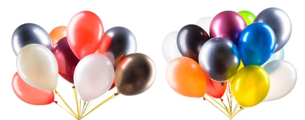 Set Multicolored Helium Balloons Clipping Path Element Decorations Birthday Party — Stock Photo, Image