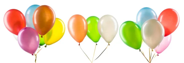 Többszínű Hélium Léggömbök Nyírási Pályával Szülinapi Parti Esküvő Vagy Fesztivál — Stock Fotó