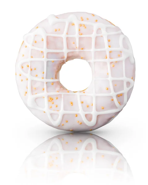 Beyaz Arkaplan Üzerine Serpiştirilmiş Jöleli Donut — Stok fotoğraf