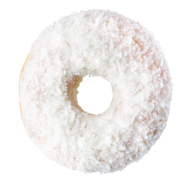 4分の3に回転した白い背景にスプリンクル付きのドーナツ — ストック写真