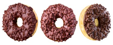 Beyaz bir arka planda yansımalı, jöleli çörekler..