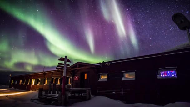 Aurora Boreal Sur Spitsbergen — Vídeos de Stock