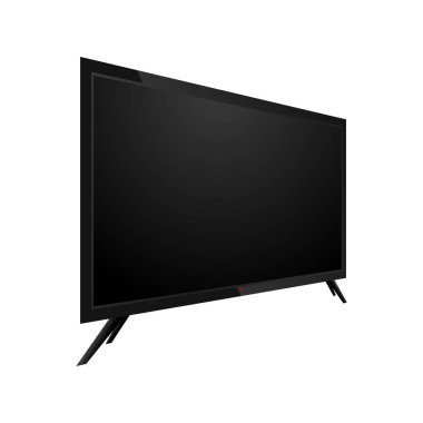 Gerçekçi siyah LCD, monitör ya da televizyon. Bakış açısı. Vektör.