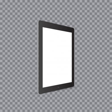 Saydam arka plan gerçekçi tablet bilgisayarda. 