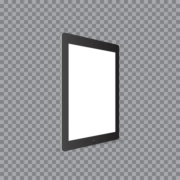 Tablet PC realista sobre fondo transparente . — Vector de stock