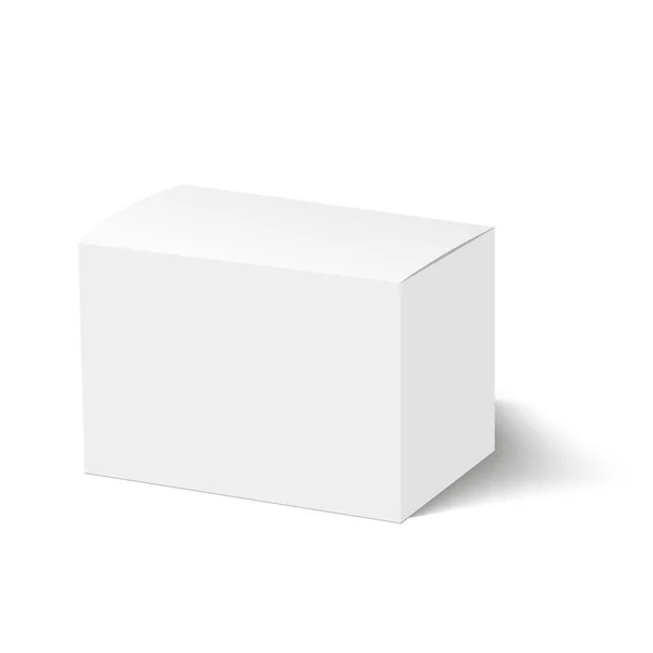 Caja de cartón cerrada en blanco con sombra suave. Caja cosmética. Vector — Vector de stock