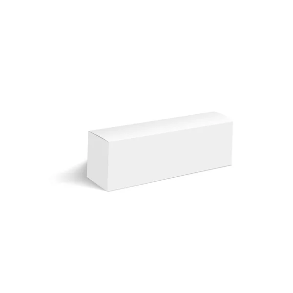 Caja de cartón cerrada en blanco con sombra suave. Caja cosmética. Vector — Vector de stock