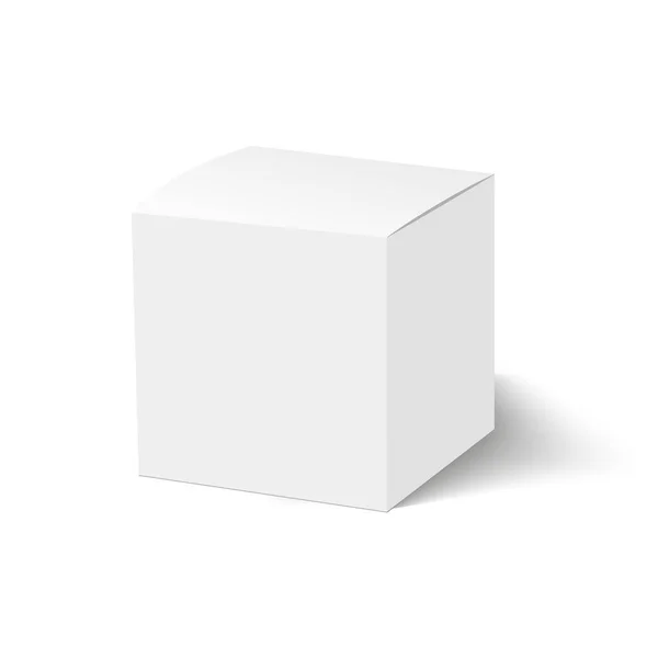 Blanco gesloten kartonnen doos met zachte schaduw. Cosmetische doos. Vector — Stockvector