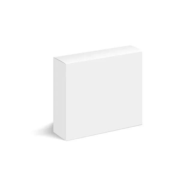 Caja de cartón cerrada en blanco con sombra suave. Caja cosmética. Vector — Archivo Imágenes Vectoriales