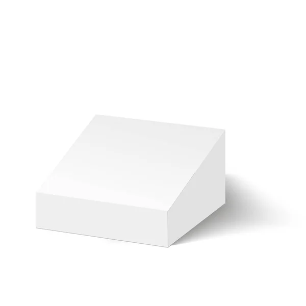 Caja de cartón cerrada en blanco con sombra suave. Caja cosmética. Vector — Archivo Imágenes Vectoriales