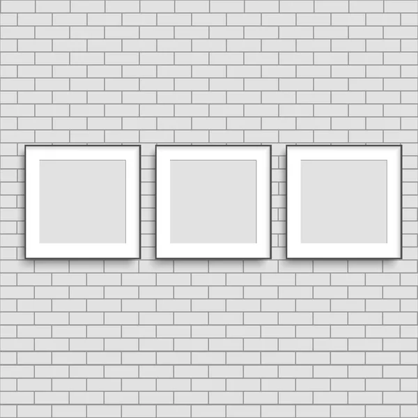 Realistische drie poster frames mock up. Vector. — Stockvector