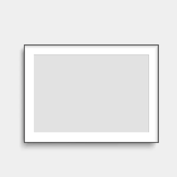 Realistic black poster frame mock up. Vector. — Stock Vector