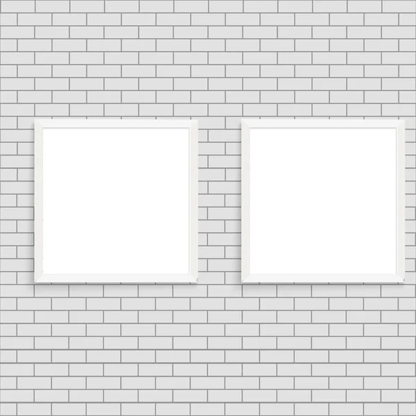 Realistic white poster frame mock up. Vector. — Stock Vector