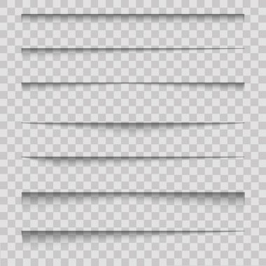 Saydam arka plan gerçekçi kağıt ayırıcı gölge efektleri. Vektör.