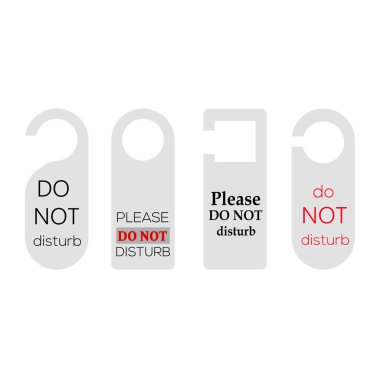 Otel Oda Kapıda asılı rahatsız etmeyin. Vektör.