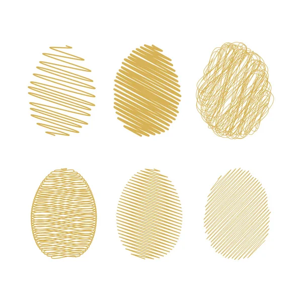 Conjunto de huevos de Pascua dorados. Vector . — Vector de stock