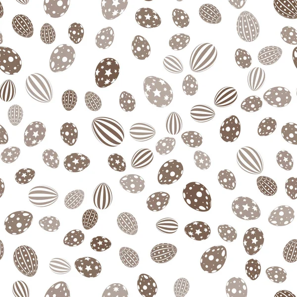 Seamless Easter pattern with chocolate eggs. Vector. — Stock Vector