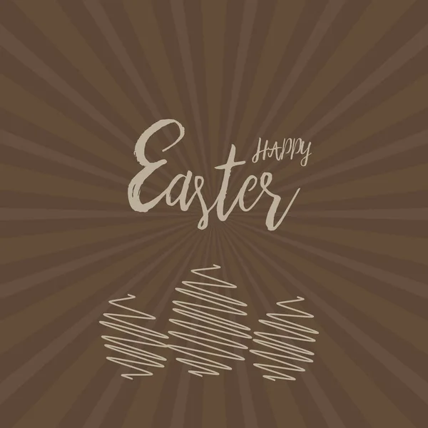 Fondo de Pascua con huevos y texto de letras a mano. Vector . — Vector de stock