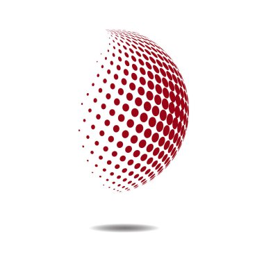 Soyut daire Logo Tasarım, yarı ton desen doku. Posterler, kartvizit, kartpostal, iç tasarım için vektör modern futuristik arka plan.