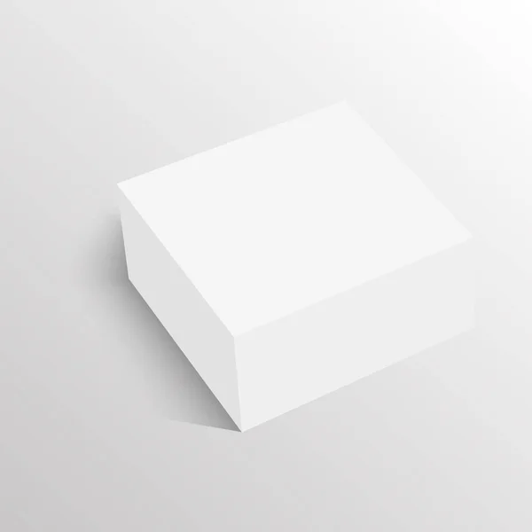 Caja blanca cerrada con sombra suave. Vector . — Archivo Imágenes Vectoriales