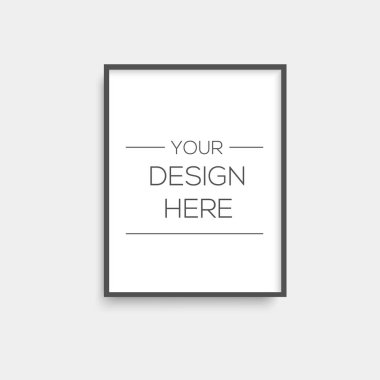 Gerçekçi siyah resim çerçevesi. Vektör.