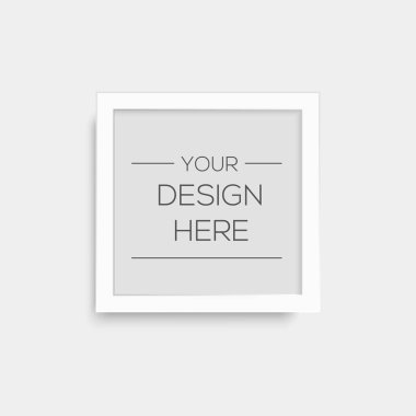 Gerçekçi beyaz resim çerçevesi. Vektör.