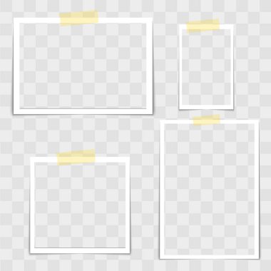 Saydam arka plan şeffaf fotoğraf çerçevelemek. Vektör.