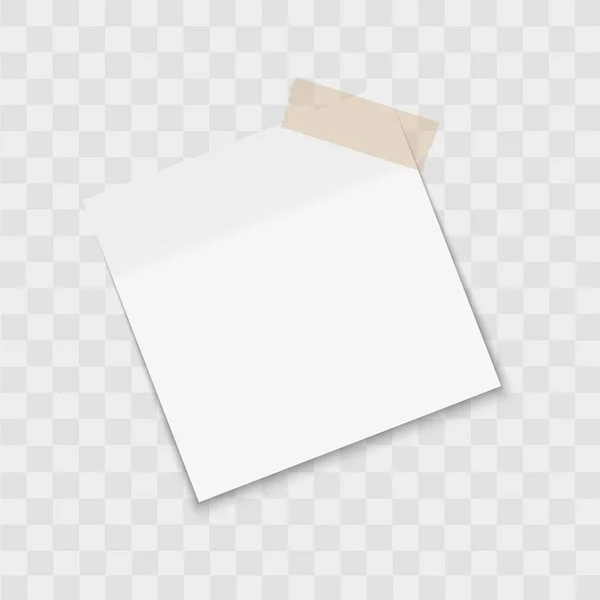 Poster une note épingle autocollante en papier avec du ruban adhésif sur fond transparent. Vecteur Graphismes Vectoriels