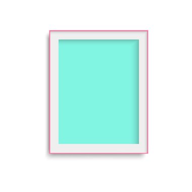 Gerçekçi yeşil fotoğraf çerçevelemek. Vektör.