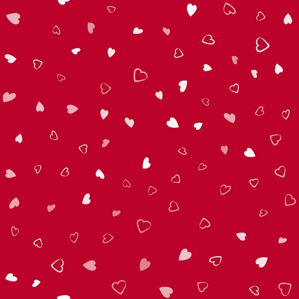 Modèle sans couture avec des cœurs blancs sur fond rouge. Vecteur. Vecteurs De Stock Libres De Droits