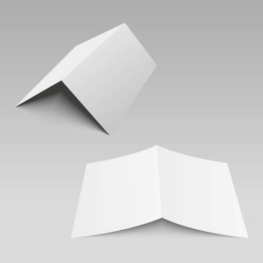 Açık dergi, günlük, kitapçık, kartpostal veya broşür. Vektör.