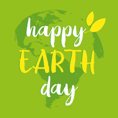 Mutlu Dünya Günü tebrik kartı. Vektör.