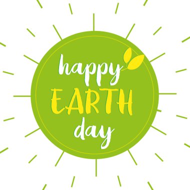 Mutlu Dünya Günü tebrik kartı. Vektör.